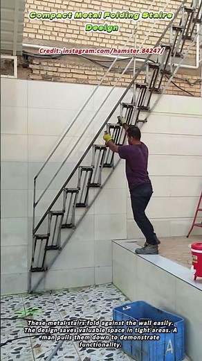 Compact Metal Folding Stairs Design