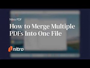 How to Merge Multiple PDFs Into One File | Nitro PDF Tutorial Video