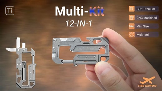 Multi-Kit Titanium pocket EDC multitool