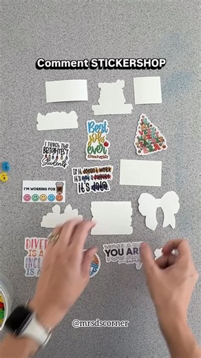 Stephanie | IEP Coach + Special Ed Teacher on Instagram: "Comment STICKERSHOP, and roll the dice - which stickers will end up in your cart? I love stickers for so many reasons. You’re able to display things you love, your humor and personality, or advocacy efforts… in the smallest, yet BIGGEST way. I mean, that is if you actually use your stickers😅 so don’t be like me and keep them all safely tucked away in the bin where stickers go to never be used. USE THEM! Put them on your laptop or tablet,
