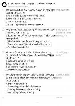 Ifsta Essentials Of Fire Fighting 7th Edition TEST BANK Chapter 11 Tactical VentilATIon