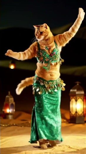 "Funky Cat Dance Challenge – London Edition"❤️🐾✨💃#catshorts #short #cutecat #bellydance #funny #ai