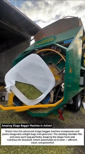 Amazing Silage Bagger Machine in Action! | Super Efficient Forage Packing System 🚜💨