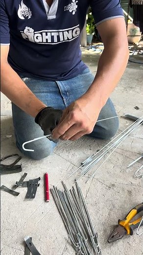 Spring compression technique: Easily make a T-bar ceiling suspension system from 4mm wire without...