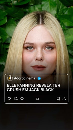 😂💖 GENTE COMO A GENTE! Elle Fanning revelou que tem um crush no Jack Black. Quem nunca, né? #AdoroCinema #JackBlack #ElleFanning #tiktokmefezassistir