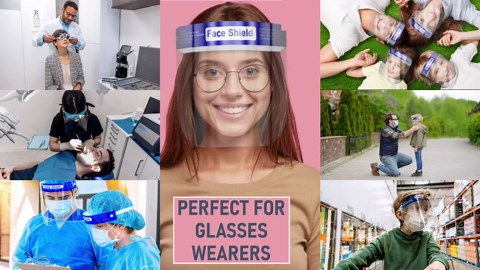 Face Shield | 10 Pack | Clear Plastic Face Shields for Women, Men & Kids, Anti-Fog, Lightweight Reusable Face Shield Mask, Safety Visor Cover with Comfortable Sponge & Elastic Band