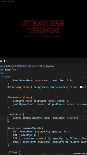 Netflix Stranger Things Intro Recreated in Pure CSS 😱🔥 Subscribe ❤ Stranger Things lovers
