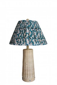 Teal Blue Green Floral Blockprint Pleated Empire Lamp Shade - Etsy