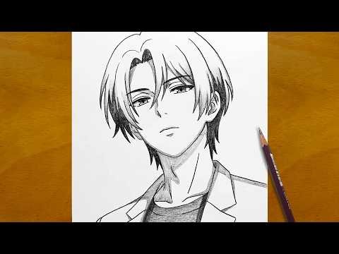 Drawing a Handsome Anime Boy | Step-by-Step Sketch