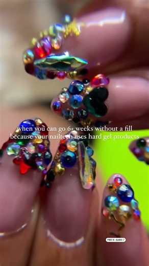 6 weeks no fill with hard gel nail extensions #hardgelnails #nailsart