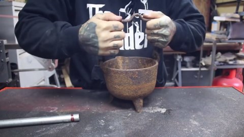 Antique cauldron restoration