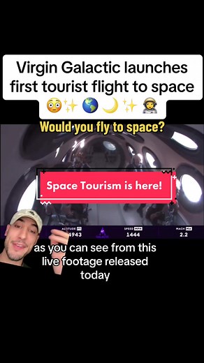 Virgin Galactic flew its second commercial spaceflight on Thursday, its first carrying private-paying tourists. Called Galactic 02, the flight launched from Spaceport America in New Mexico. The company's spacecraft was flown by a pair of pilots – CJ Sturckow and Kelly Latimer – and carried four other people: Virgin Galactic chief astronaut trainer Beth Moses, to oversee the mission from inside the cabin, and a trio of passengers. 👩‍🚀🌎✨🌙 #virgingalactic #spacetourism #virgingalactics #galacti