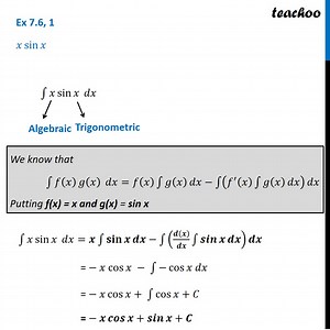 Ex 7.6, 1 - Find integration of x sin x - Chapter 7 Class 12