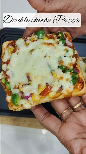 Double Cheese Pizza in 5 Minutes 😍| So Cheesy, So Yummy 🤤 Double Cheese Pizza #chessepizza