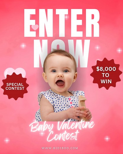 1.7K reactions · 385 shares |  Calling all proud parents!  Enter the 2024 Baby Contest for FREE and take home up to $8,000 in prizes! Will your little one be crowned the cutest? ⭐ Register now and find out! | Bidiboo | Facebook