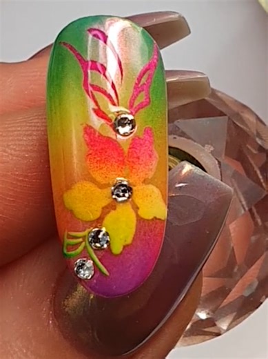 Spring Ombre Flower Nail Art Tutorial