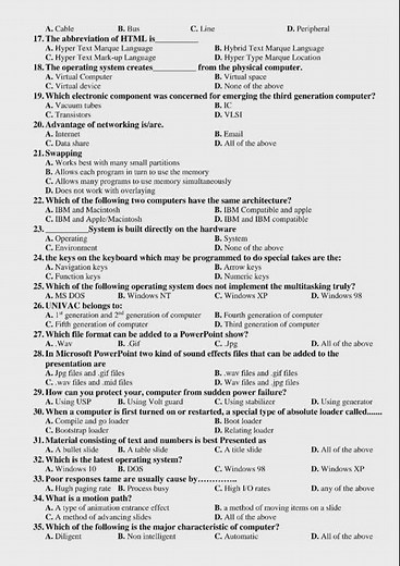 computer operator mcq set