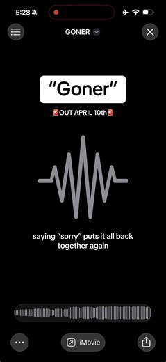 April 10th…pre-save/pre-order at the link in my bio!💔 #goner #newmusic #breakupsongs #breakups