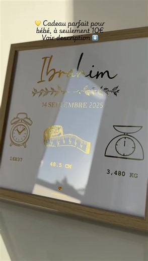 💛 Mon cadre de naissance personnalisé à seulement 10 € 💛 👉 Pour en profiter, suis ces étapes hyper simples : 1️⃣ Télécharge l’application BEEBS 2️⃣ Inscris-toi et utilise mon code d’invitation : RABIH6W42A 3️⃣ Va dans Mon compte → Club Fidélité 4️⃣ Active ton bon de réduction de 5 € 5️⃣ Copie/colle le code promo 6️⃣ Dans la barre de recherche, tape : Les souvenirs d’Ira 7️⃣ Sélectionne le cadre de naissance 8️⃣ Finalise ta commande 💸 9️⃣ Et surtout, envoie-moi un message avec toutes les info