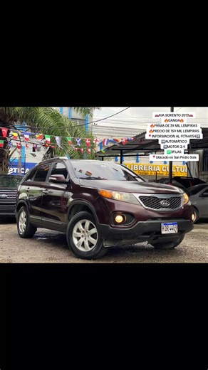 🚘KIA SORENTO 2013🚘 🔥GANGA🔥 🔥PRIMA DE 39 MIL LEMPIRAS 🔥PRECIO DE 159 MIL LEMPIRAS 📍INFORMACION AL 977660549️⃣ ➡️AUTOMÁTICO ➡️MOTOR 2.4 ✅MANDOS AL TIMOM ✅ASIENTOS DE TELA ✅181,XXX MILLAS REALES ✅RINES DE LUJO ✅CARRO SOCADITO ▶️SUSPENSION NITIDA ▶️LLANTAS NITIDAS ✅MUY BUENAS CONDICIONES ❄️AIRE ACONDICIONADO 🚙HALOGENAS ✅PARRILLA MALETERA ✅3FILAS ✅ACEPTAMOS CAMBIO 📍Ubicado en San Pedro Sulahttps://wa.me/50497766054 Este es el enlace a mi Whatsapp solo le da clic y lo envia directamente a mi 
