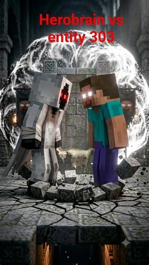 Herobrain vs entity 303 #Minecraft #minecraftshort #minecraftanimation