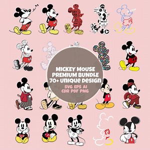Mickey Mouse Vector Bundle | 70  Unique SVG, EPS Designs (digital Download) - Etsy UK