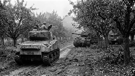 One Sherman vs two Panthers: The orchard duel in Normandy