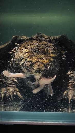 Jaws of the Dinosaur: Watch a Giant Snapper Take Down a Chicken Meal 👀