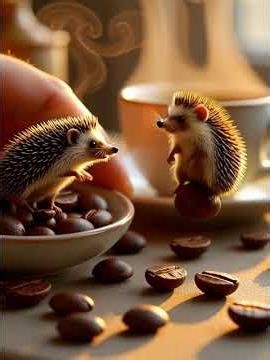 Coffee and Hedgehog | Adorable AI-Generated | Too Cute to Handle!