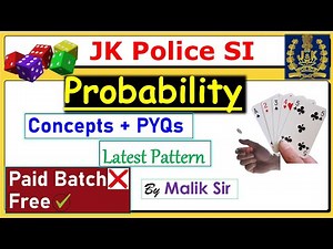 Probability|Basic| Short Tricks |JK Police SI |JK Police Sub Inspector| JKSSB Forester |SSC CGL|CPO