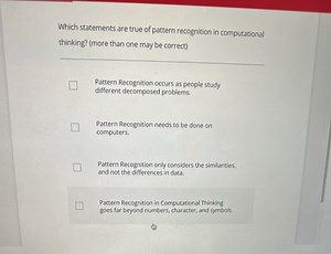 Which statements are true of pattern recognition in computation... | Filo