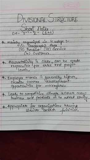 Divisional Structure CA Inter Sep25/Jan26 (SM) Chapter 5