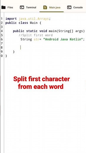 Java program to split first character from each word #java #java programming #data structure #viral