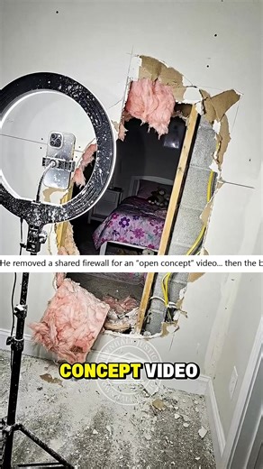 He removed a shared firewall for an “open concept” video... then the building started to collapse.