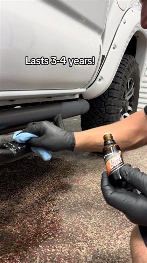 Trim Coat is our professional plastic trim restorer and ceramic coating 🛡️ Lasts up to 3-4 years!!!! Trim Coat is an advanced plastic 95% Si02, high solids ceramic coating designed specifically for plastic. Trim Coat is unlike most ceramic coatings that do not work well, turn white, or do not last on plastics. Trim coat can be wiped on evenly and allowed to fully cure without wiping it off at all. Trim Coat is a unique ceramic coating that will cure perfectly clear and glossy without the need t