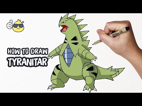 How to Draw Tyranitar Pokemon Step by Step Easy | Duc Draw