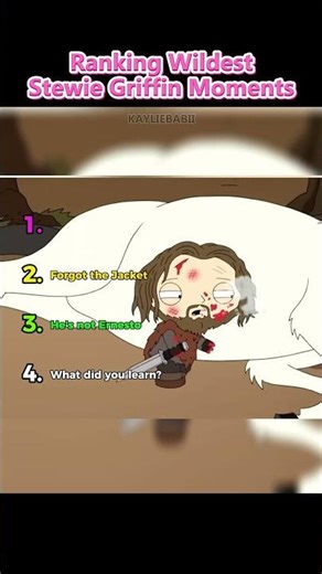 Ranking Wildest Stewie Griffin Moments #familyguy