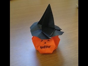 ハロウィン　かぼちゃお化け　立体　折り紙　折り方　作り方 Origami Halloween