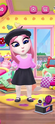 My Talking Angela2 cute puppy eyes Rose BLACKPINK 🥺👀#viral#1k#shorts#rose#puppyeyes#blackpink#angela