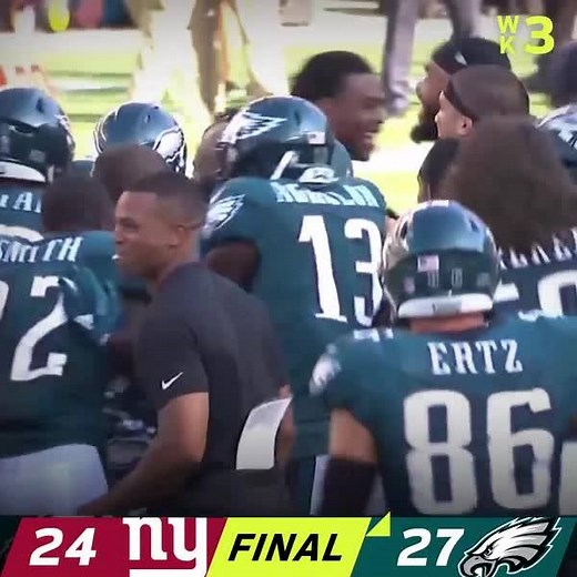 2M views · 3.3K reactions | FINAL: Jake Elliott's game-winning field goal gives the Philadelphia Eagles a VICTORY at home! #NYGvsPHI | NFL | Facebook