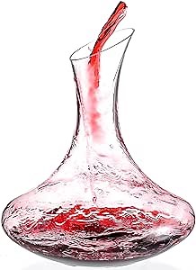Large Fancy Wine Decanter, 1900ml/64oz Elegant Red Wine Carafe Decanter, Hand Blown Lead-Free Crystal Glass Wine Carafe for White and Red wine, Wine Accessories,Gifts for Christmas