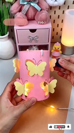 Diy butterfly lamp 💡✨#diy #diycrafts #pinterestaesthetic