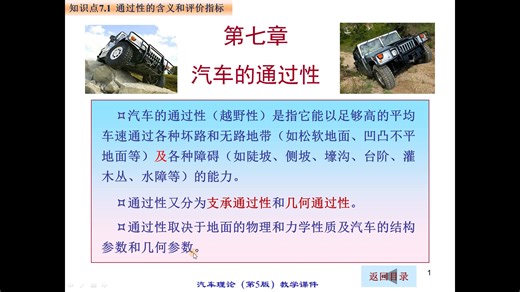 汽车理论第7章：汽车的通过性（2020年吉林大学）
