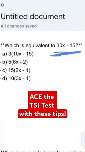 TSI TEST MATH TIPS! #texas #tutorial