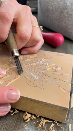 Reduction block printing is not the most playful art forms, if I’m honest. I have to be very careful I don’t carve out things I shouldn’t (which I do all the time - try to find the oopsies in my prints!) or my nick my fingers with the carving tool. For me, the creative play comes in with the way I’m carving (what tools I’m using to create texture) and where I’m carving to create the illusion of depth with color. It also totally comes into play when deciding on colors and gradients. Here is a bit