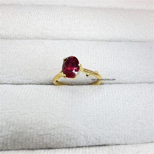 Ruby Ring, Solitaire Ring, 925 Sterling Silver, July Birthstone, Ruby Jewelry, Birthday Gift, Birthstone Ring, Stackable Ring, Promise Ring - Etsy