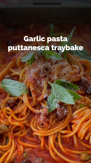 5.8K views · 19 reactions | This simple pasta traybake is the perfect dinner for two. Simply throw everything into the tray and let the oven do the rest! Get the recipe  https://www.bestrecipes.com.au/recipes/garlic-pasta-puttanesca-traybake-two-recipe/6rn4jnmk | Best Recipes | Facebook