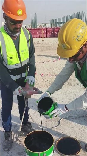 Coal Tar Epoxy Coating Material Mixing, two components mixing with drill #epoxy #coaltarepoxy