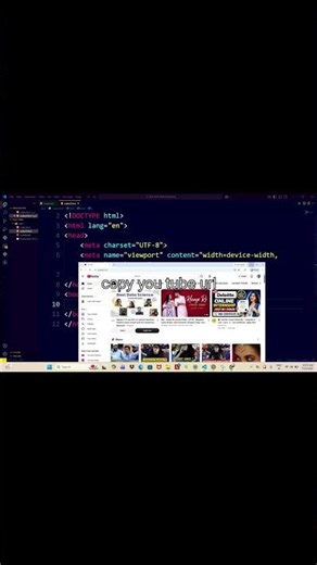 connect you tube in your HTML5 file #html #html #coding #learnhtml #codepen