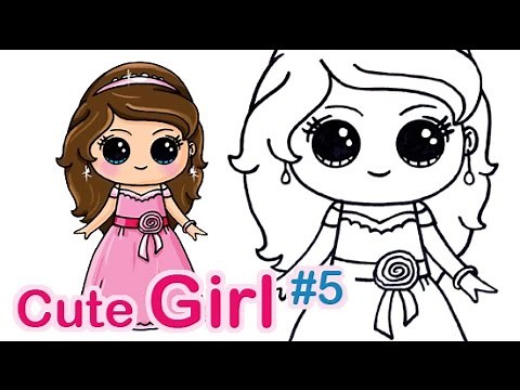 How to Draw a Cute Girl #5 Easy with Pretty Dress